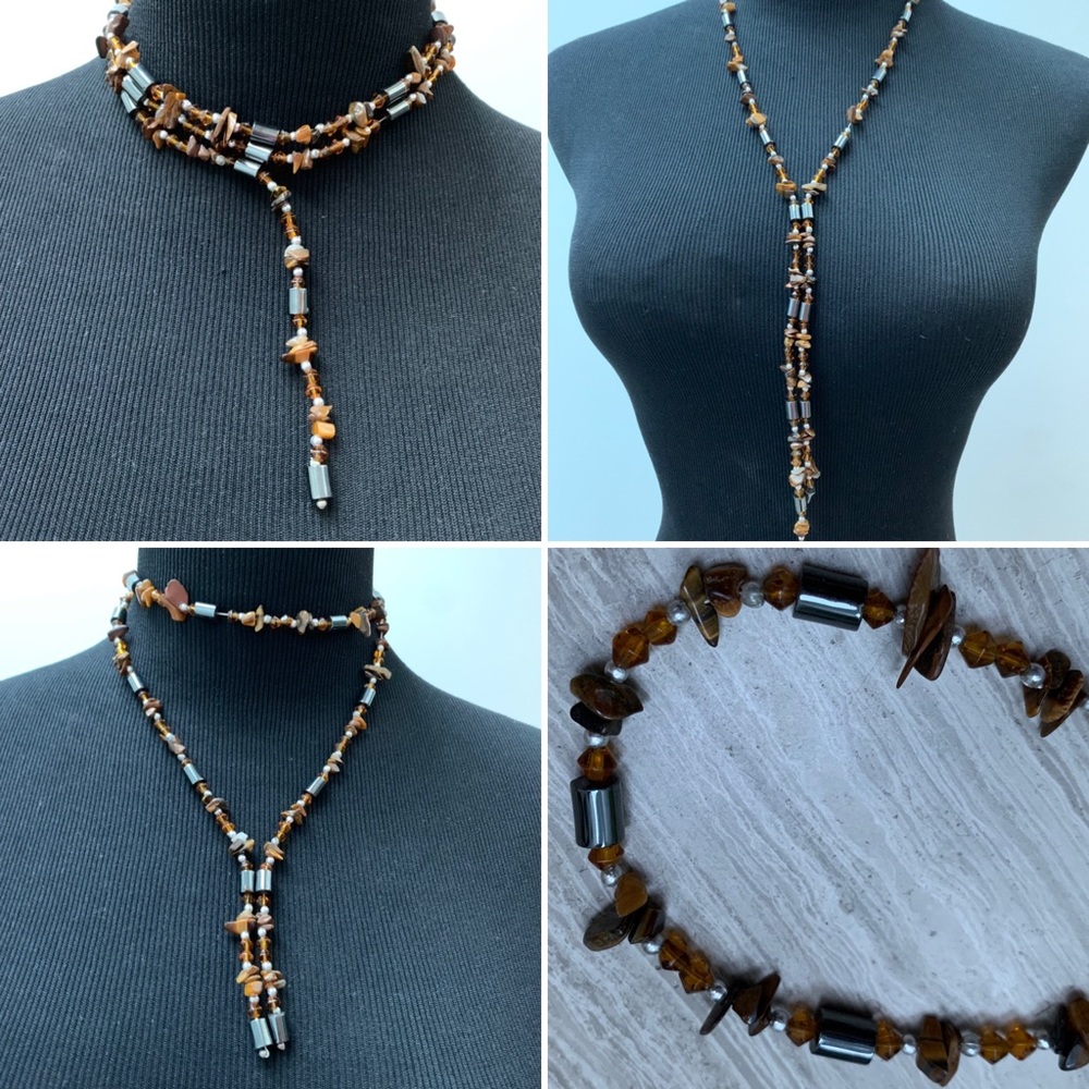 Murano Glass Tiger Magnetic Therapy Necklace